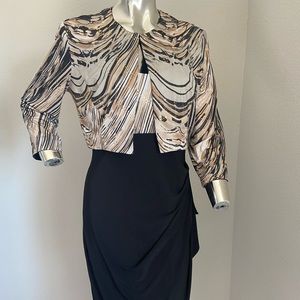 Established 1962 Black & Gold Evening Dress With Jacket